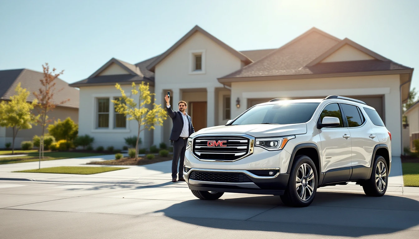 Cerrajero móvil cortando la hoja de emergencia de una llave de repuesto para GMC Acadia en Parker, North Plano