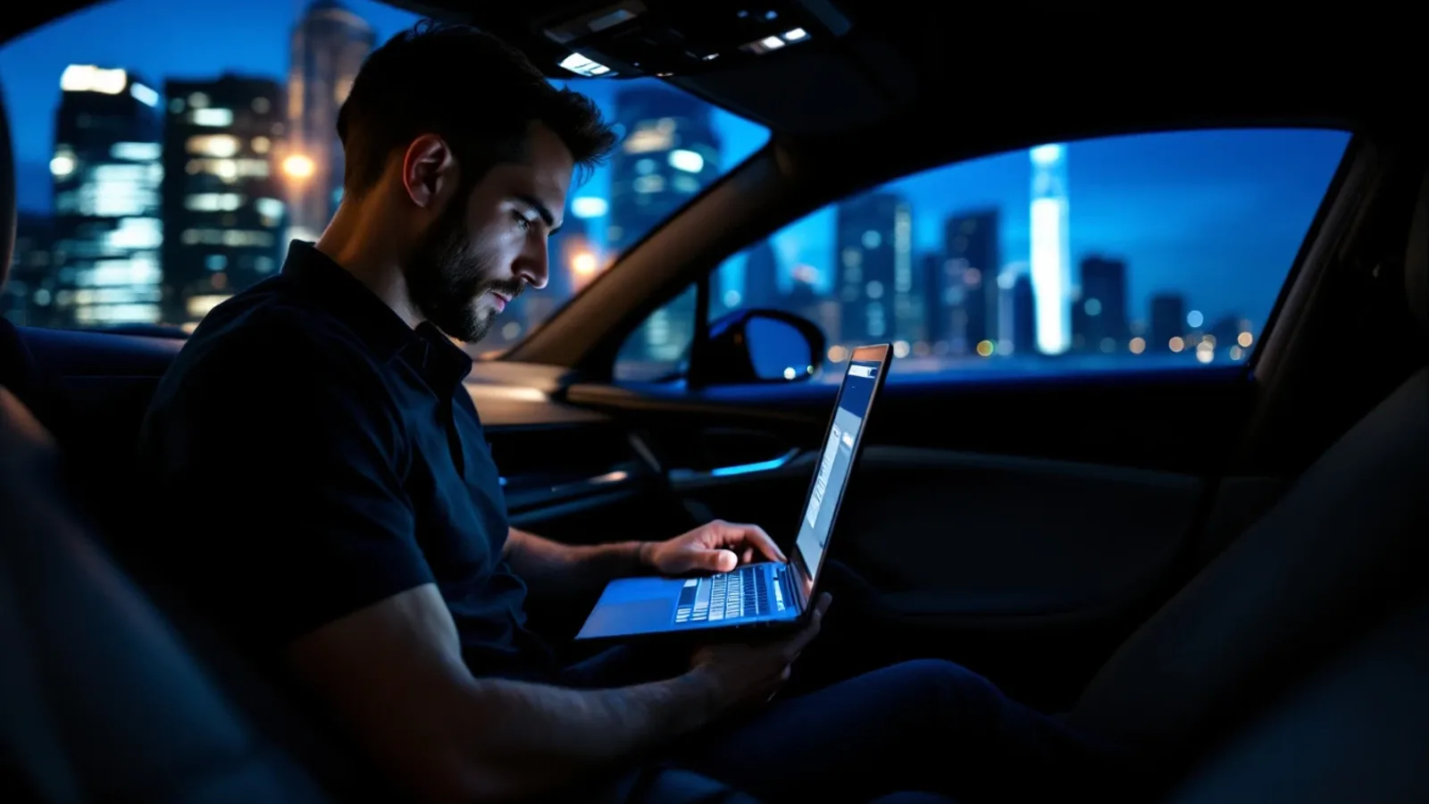 Cerrajero móvil programando una Intelligent Key nueva en un Infiniti Q60 estacionado cerca de Legacy West en Plano