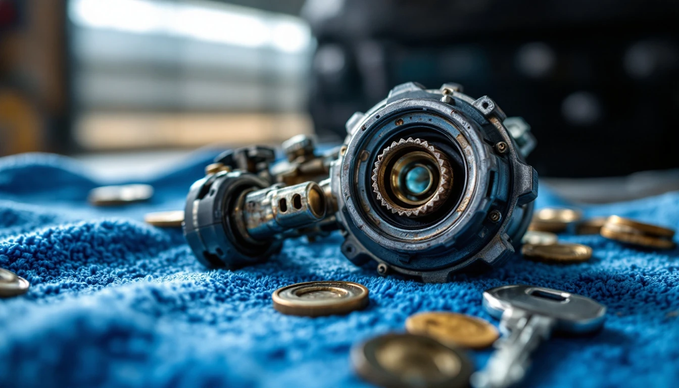 Cerrajero automotriz reparando el cilindro de encendido de un Subaru Forester en East Plano